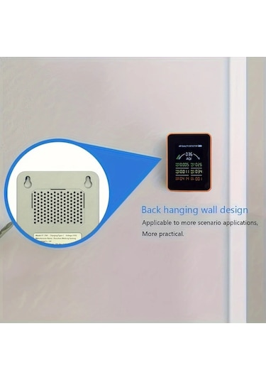 Lumaworld Turuncu 7'li Hava Kalitesi Ölçer Anlık Aqı Co2 Hcho Tvoc Co Pm2.5 Pm10 Lcd Ekran Usb Şarj