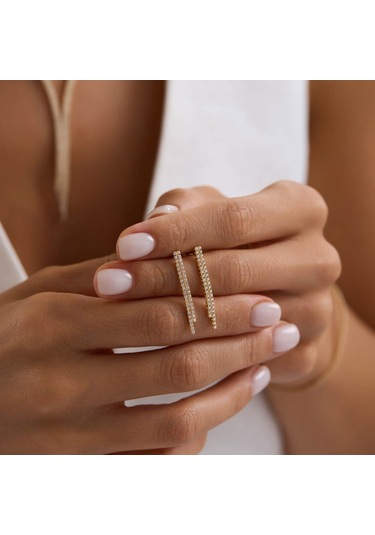 14 Ayar Su Yolu Set Sarı Altın İki Sıra T14338