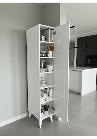 Aruat 6 Raf'lı Mutfak & Banyo Çok Amaçlı Kulanılabilen Kapaklı Dolap 30 161 Beyaz