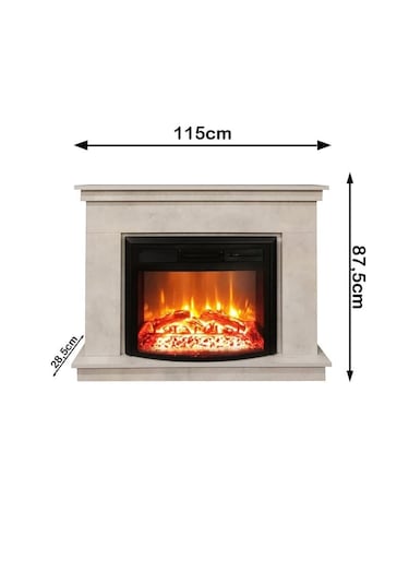 Dlc 1164s Retro 1800 Watt Taş Desenli Bluetooth Ve Ses Efektli Dekoratif Elektrikli Şömine