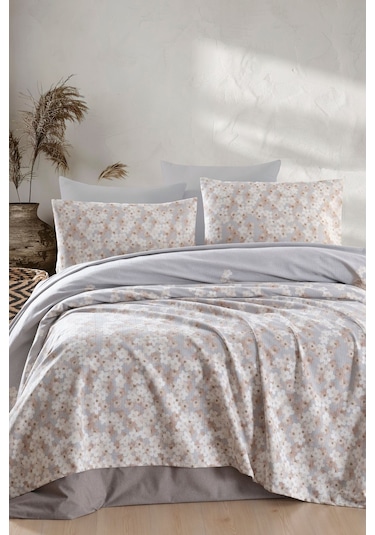 Enlora Home Pike Seti Baskılı Tek Kişilik Piti Yaprak Rose