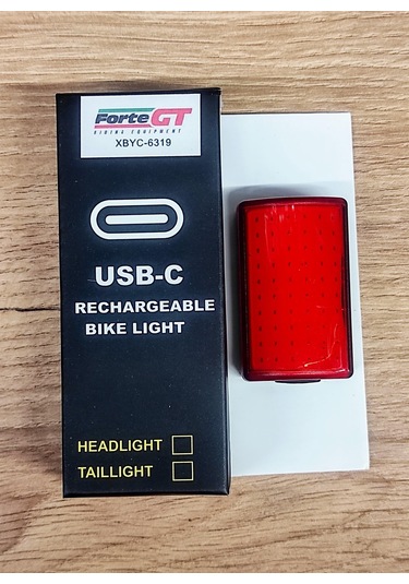 Forte Gt 6319 Bisiklet Ön Işık 250 Lümen Lityum Pilli Usb Şarjlı Yüksek Güçlü Far Kırmızı