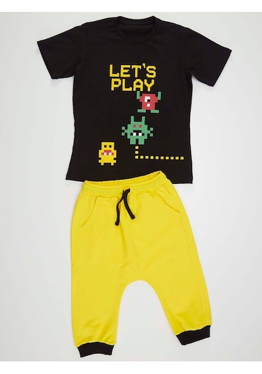 Denokids Mushi Lets Erkek Çocuk T-Shirt Kapri Takım Çok Renkli