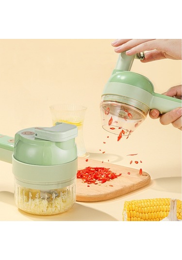 Sones 4'ü 1 Arada Elde Taşınabilir Elektrikli Sebze Doğrama Seti Sarımsak Çamuru Ezici Sarımsak Doğrayıcı Diğer
