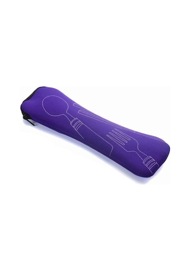 Mor Taşınabilir Sofra Çantası Çatal Saklama Çantası Seyahat Saklama Kutusu Piknik Çatal Kaşık Bıçak Kılıfı Çanta