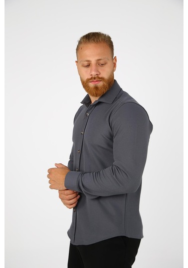 Brango 13346 Erkek Spor Gömlek Antrasit