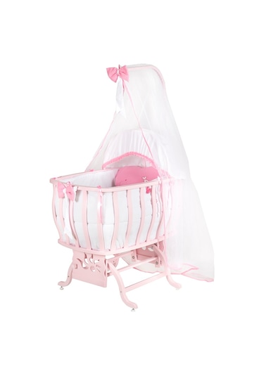 Setaymobilya Doğal Ağaç Beşik, Otantik Lüks Sallanan Beşik + Uyku Seti -Setay