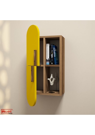 Variant Rose Duvar Rafı - Ceviz / Sarı