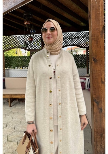 Rabia Şamlı Yakut Angora Triko Kap Taş Çok Renkli