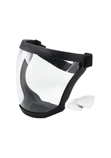 Springsun Yapı Çalışmaları İçin Tam Yüz Korumalı Maske - Siyah Şeffaf Tipi 1 Adet Maske + 2 Adet Solunum Pamuk Yastığı