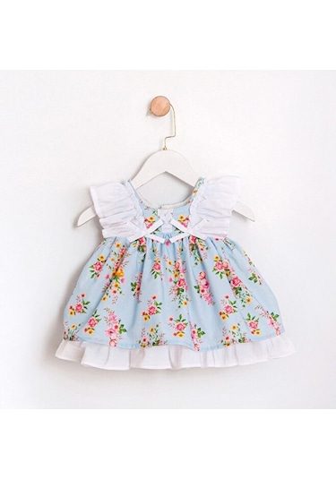 Ministok Flover Love Kız Bebek Elbise Mavi