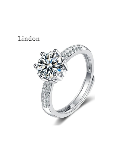 Lindon Kadın Bakır Alaşım Zirkon Yüzükler Parti Güzel Mücevher Yüzük Gümüş