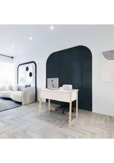 Zenith Çalışma Masası 90cm Beyaz Meşe