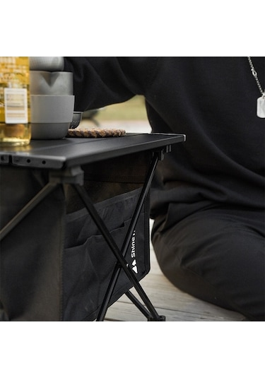 Prestigegoods Shinetrip A292 -g0s Taşınabilir Alüminyum Piknik Masası Siyah, 41x35x30 Cm, Dayanıklı, Hareketli Ayak Koruyucuları, Katlanır Örtü, Piknik, Kamp, Barbekü İçin İdeal Siyah