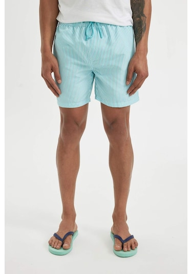 DeFacto Çizgili File Astarlı Kısa Boy Deniz Şortu U0024AZ24HSTR481 DeFacto Çizgili File Astarlı Kısa Boy Deniz Şortu U0024AZ24HSTR481