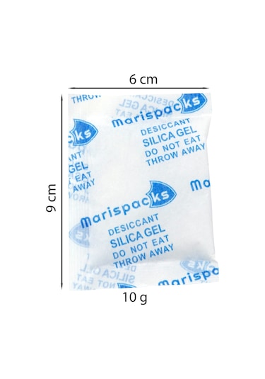 Marispacks 10 G X 250 Adet Silikajel Nem Alıcı Paket Nonwoven, Polietilen Poşette