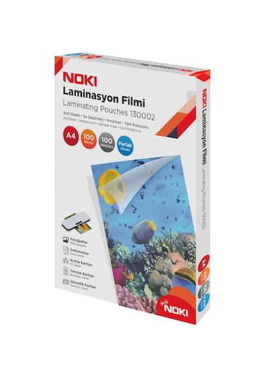 Noki A4 Laminasyon Filmi 100 Mikron 100'lü Paket 130002