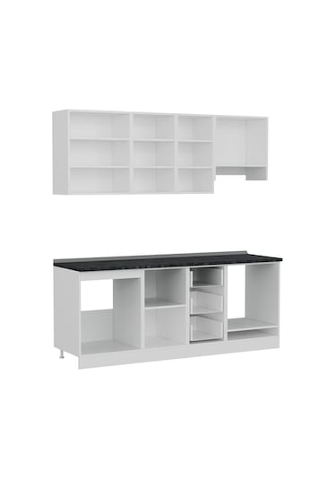 Minar 205 Cm Mutfak Dolabı Beyaz Antrasit 205-a5