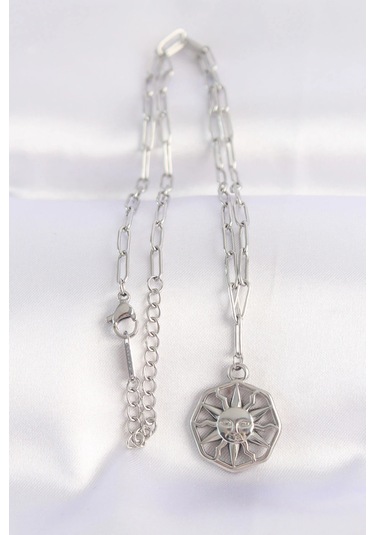 Dodes Dodes 316l Çelik Zincir Gümüş Renk Güneş Kolye Tg27bko8645 Çok Renkli