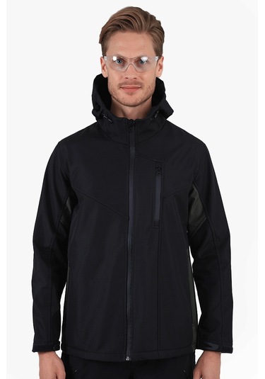 Çift Renkli Riptstop Softshell Mont Siyah - Haki