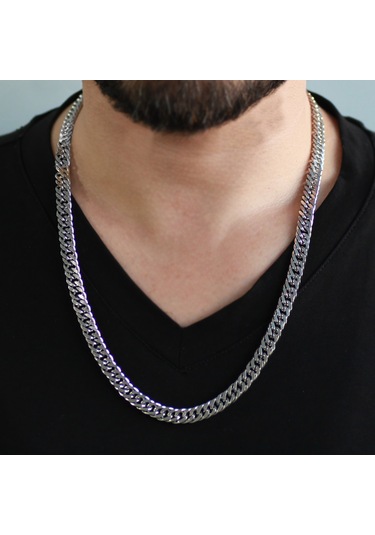 Silver Renk Çelik Erkek Gurmet Zincir Çelik