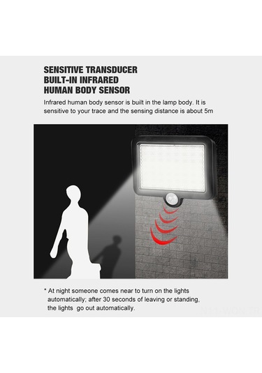 Neevoyu Güneş Enerjili 56 Led Beyaz Işık Entegreli İndüksiyon Duvar Lambası - Ip65 Koruma, Dış Ve İç Mekan Uyumlu, Paneli Ve Lambası Ayrı Tasarım Çok Renkli
