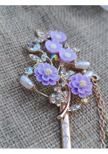 Villovatik Leyandra Lila Metal Saç Tokası 143296339 Diğer