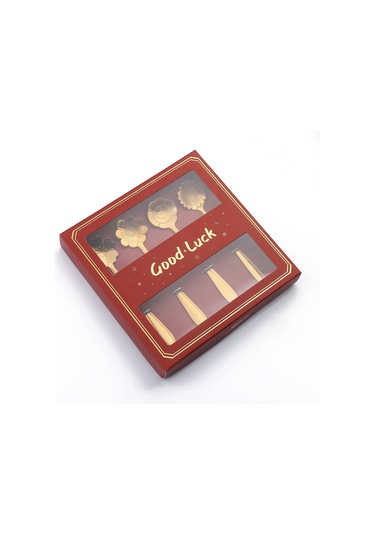 Sones 4 Adet / Paket Paslanmaz Çelik Kaşık Ve Çatal Bıçak Takımı, Stil: Çiçek Kaşığı Diğer