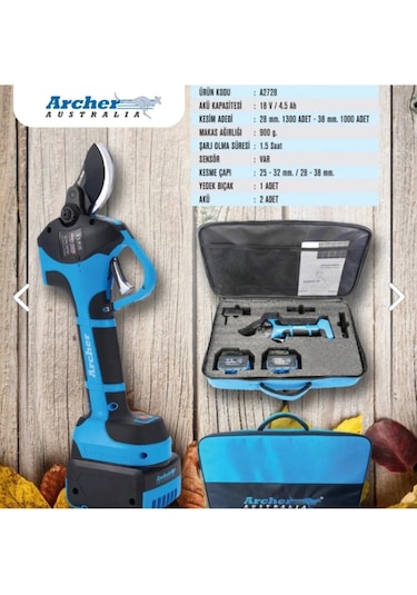 Hsgl Akülü Akülü Şarj Edilebilir Archer 38 Mm Akülü Makas Bahçe Meyve Ağacı Budama Makası 21v 4000mah Lityum Pil