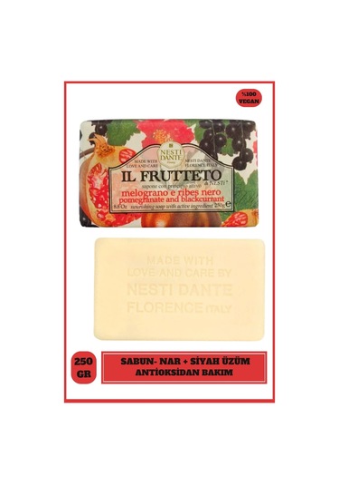 Nesti Dante IL Frutteto Pomegranate and Blackcurrant Katı Sabun 250 G