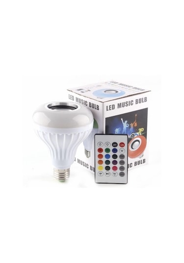 Hazar Led Bluetooth Hoparlörlü Kumandalı Rgb Akıllı Led Ampul Rgb