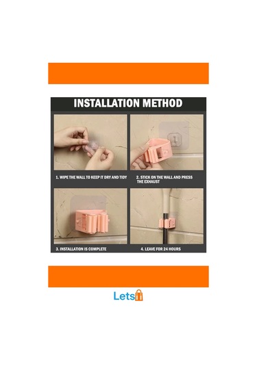 Duvara Monte Dayanıklı Plastik Mop Paspas Tutucu 4 Adet Çok Renkli