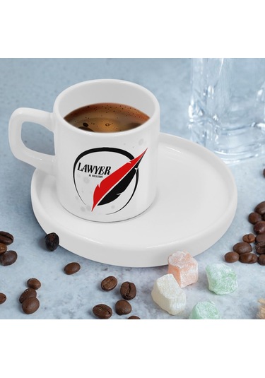 Bk Gift Kişiye Özel Sunum Tabaklı Avukat Tasarımlı Kahve Fincanı-12, Sevgiliye Hediye, Arkadaşa Hediye, Avukata Hediye Kobitmeyen137776 Bk Gift