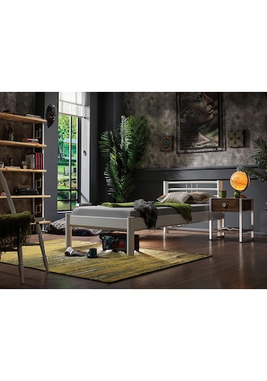 Bedliga Asos-S Ferforje Metal Tek Kişilik Karyola