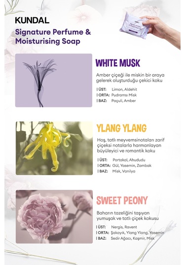 Yoğun Nemlendirici Sabun Kundal Signature Perfume & Moisturizing Soap White Musk 100gr