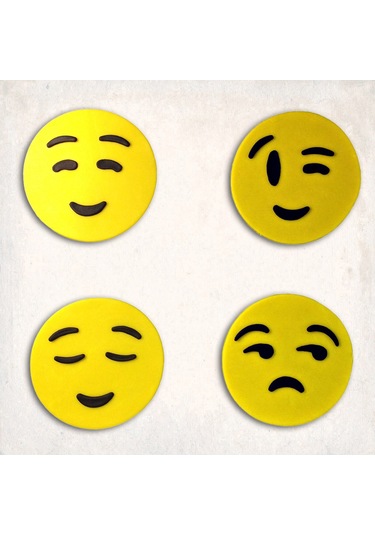 Emoji Set 3 Detay Kurabiye Kalıp Seti 7 Li KIrmızı