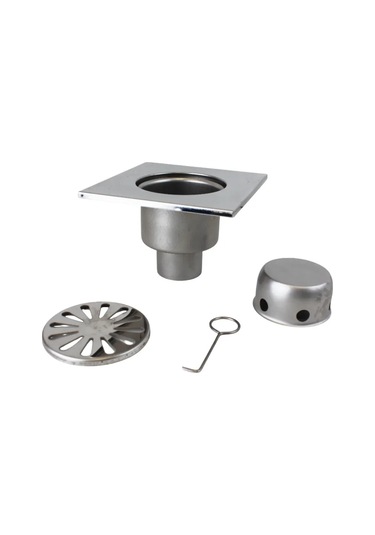 Tım Beton Kaplama Altı Duş Gideri 150x150 Mm Paslanmaz Çelik 221396529 Krom