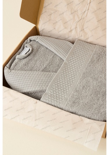 Kaşmir Home Maren Bornoz Seti L-xl Gri Gri