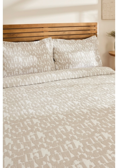 Kaşmir Home Breeze Çift Kişilik Yatak Örtüsü Takımı Gri Gri