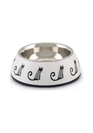 Beeztees Kedi Mama Su Kabı, Paslanmaz Çelik, Beyaz, 14x4,5cm, 160ml