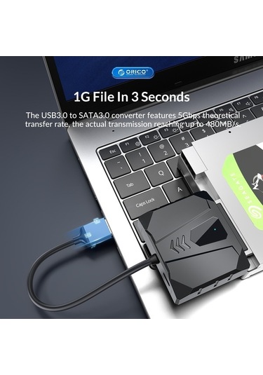 Novahub Orıco Uts2 Usb 3.0 2.5 Sata Hdd Adaptörü, Silikon Kılıflı, 1m Kablo Uzunluğu