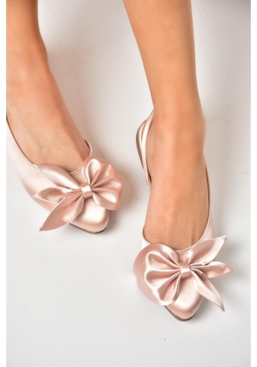 Fox Shoes Pudra Kadın Babet H726809004 Pudra