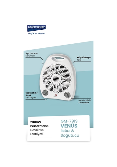 Gold Master GM-7919 Venüs 2000 W Fanlı Isıtıcı