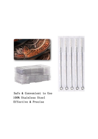 Shineyee Atomus 100 Parça Paslanmaz Çelik Dövme İğneleri Seti, 1rl 3rl 5rl 7rl 9rl Karışık Modeller, Profesyonel Kullanım