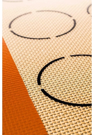 Oven Silikon Fırınlanabilir Pişirme Kağıdı 30x40 Cm Kendinden Yağlı Yıkanabilir Silpat Hamur Açma Matı Bordo - Beyaz