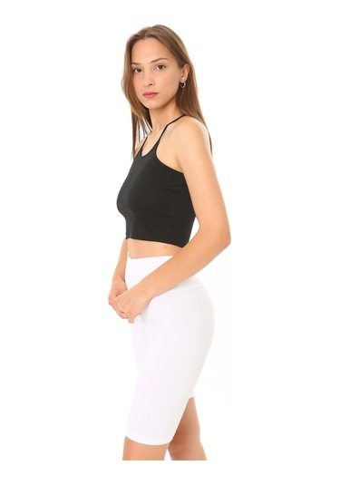 Rooted-kadın Ip Askılı Crop Top Kaşkorse Fitilli Kumaş Siyah Rooted-kadın Ip Askılı Crop Top Kaşkorse Fitilli Kumaş Siyah