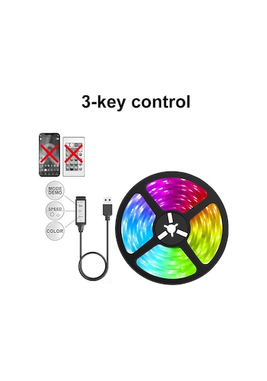 App 5050rgb Usb Bluetooth Işık Şeridi 5 V Rgb Led Lamba Şerit Esnek Işık Odası Dekorasyon Tv Arka Işık Diyot Bant Yes Battery&app 0.5m