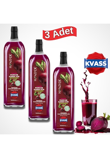 Hanzade Bitkisel Pancar Kvass Kırmızı Pancar Kür 3 x 1 L