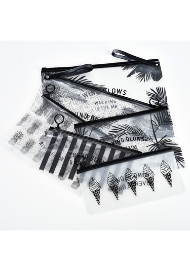 Sones Adet Moda Seyahat Kadın Şeffaf Şeffaf Kozmetik Çantası Küçük Büyük Pvc Gerekli Makyaj Çantası Kılıfı Banyo Yıkama Organizatör Seti Hindistan Cevizi Ağacı 23 16,5 Cm