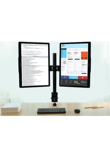 Trendooze Tv Tutucu Triline Monıtör Masa Led Lcd Hareketli Full Çelik 2li Tn